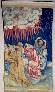 Der Vorhang der Offenbarung (1373-1383): das Feuer des Himmels (Dunkelheit). Tapisserie von Nicolas Bataille (1330-1405)