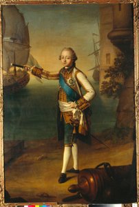 Porträt des Großherzogs Pavel Petrovich (1754-1801, Paul I. von Russland) in Admiraluniform - Gemälde von Nicolas Benjamin Delapierre (1739-1802), Öl auf Leinwand