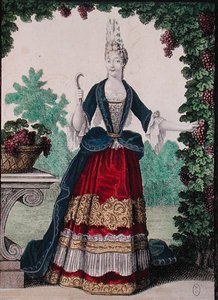 Allegorie des Herbstes, spätes 17. Jahrhundert (kolorierte Gravur)
