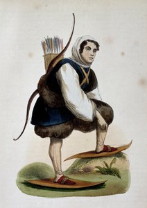 Samoiede, Einwohner Sibiriens, kolorierte Gravur aus Sitten Asiens, von Nicolas Dally, Russland