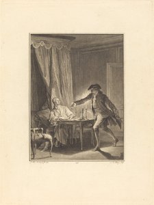 Ah! Junger Mann zu deinem Wohltäter von Nicolas Delaunay after Jean Michel Moreau