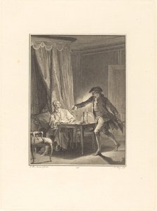 Ah! Junger Mann zu deinem Wohltäter von Nicolas Delaunay after Jean Michel Moreau
