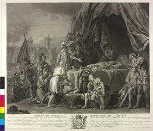 Der Leichnam von Bertrand Duguesclin (Radierung)
