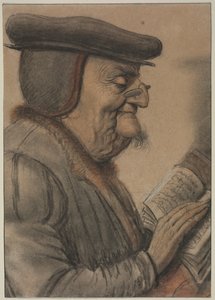 Älterer Mann, der ein Buch liest, erste Hälfte des 17. Jahrhunderts von Nicolas Lagneau