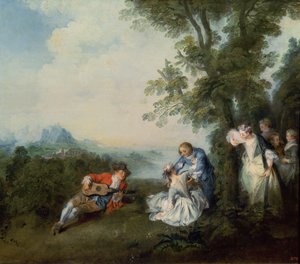 Eine Gesellschaft am Waldrand, 1720 von Nicolas Lancret