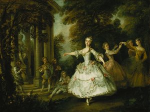 Mademoiselle Salle als Venus mit den drei Grazien