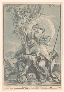 Diana und Endymion (Cabinet Crozat, Sammlung von Drucken nach den schönsten Gemälden und Zeichnungen in Frankreich) von Nicolas LeSueur