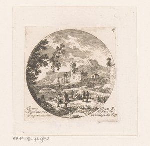 Brücke bei Bauwerk mit Turm von Nicolas Perelle
