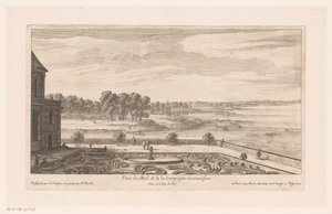 Landschaft mit Landhaus und Garten