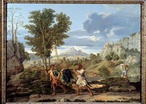 Herbst oder die Traubenbündel aus dem gelobten Land Die Rückkehr von Josua und Kaleb mit einem riesigen Traubenbündel aus dem Land Kanaan