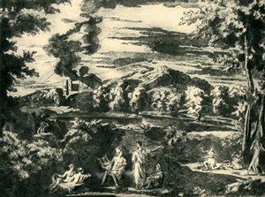 Landschaft mit Orpheus und Eurydike, Mitte 17. Jahrhundert