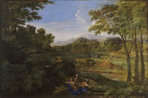 Landschaft mit zwei Nymphen und einer Schlange