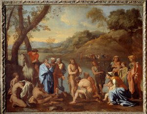 Johannes der Täufer tauft die Menschen von Nicolas Poussin