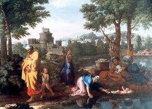 Die Aussetzung des Moses, 1654 von Nicolas Poussin