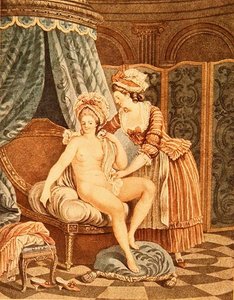 Die Toilette, graviert von Louis Marin Bonnet (1736-93)