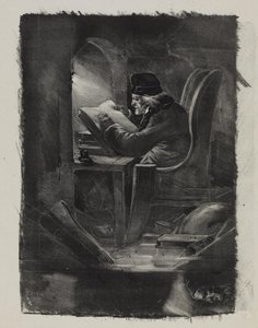 Versuch in Schabkunst (ein Geograf) von Nicolas Toussaint Charlet
