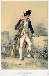 Mitglied der französischen Garde (14. Juli 1789). Gravur von Nicolas Toussaint Charlet von Nicolas Toussaint Charlet