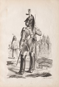 Militärische Kostüme: Grenadier der Königlichen Garde, 1814-18 von Nicolas Toussaint Charlet