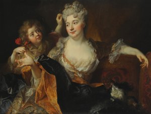 Porträt von Marguerite-Elisabeth Forest de Largillière und ihrem Sohn Nicolas, ca. 1712