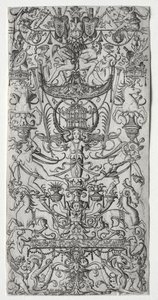Ornamenttafel mit einem Vogelkäfig, ca. 1500-1512