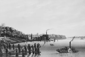 Ansicht von Hoboken vom Fährschiff aus, ca. 1838 von Nicolino Calyo