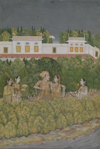 Prinz und Damen in einem Garten, Mitte des 18. Jahrhunderts von Nidha Mal