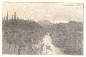 Italienische Landschaft von Niels Jakob Jakobsen Bjerre