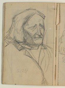 Studie af Thorvaldsen efter A.C.T. Neubourgs daguerrotypi fra 1840
