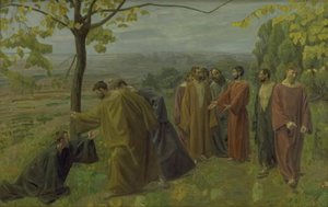 Der Blinde am Wegesrand bittet Jesus um Gnade von Niels Larsen Stevns