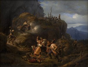 Szene aus dem Tirolerkrieg im Jahr 1809
