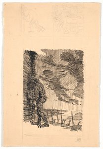 Der Troll Grendel späht durch das Fenster in Hjorthal von Niels Skovgaard