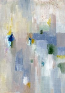 Subtiles Blau-Gelbes Abstrakt von Nikita Jariwala
