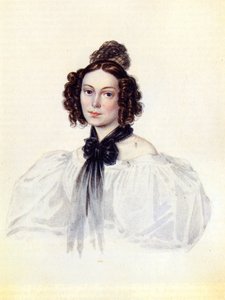 Porträt von Camilla Ivasheva Le Dantieau, Ehefrau des Dekabristen Vasily Ivashev von Nikolai Alexandrovich Bestuzhev