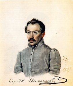 Porträt des Dekabristen Graf Sergey Volkonsky 1788-1865, 1837