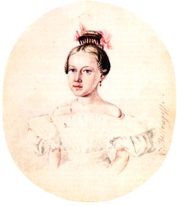 Porträt von Olga Annenkova, Tochter des Dekabristen Iwan Annenkow, 1836