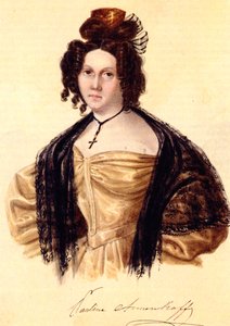 Porträt von Prasovya Annenkova, Ehefrau des Dekabristen Iwan Annenkow, 1836 von Nikolai Alexandrovich Bestuzhev