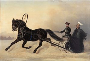 Kaiser Nikolaus I. bei einem Winterausflug, 1853