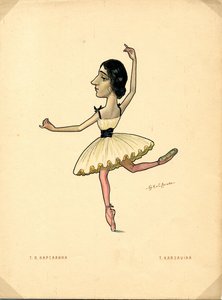 Balletttänzerin Tamara Karsavina Aus: Russisches Ballett in Karikaturen, 1902-1905