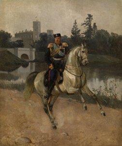 Reiterporträt des Kaisers Alexander III. in Gatchina von Nikolai Gustavovich Schilder