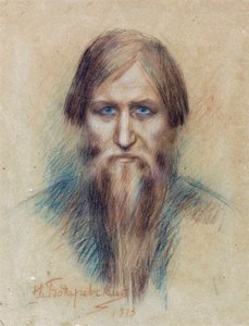Porträt des russischen Mystikers Grigori Rasputin von Nikolai K. Bodarevski