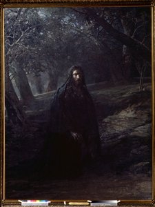 Christus im Garten Gethsemane. Jesus auf dem Ölberg (oder Gethsemane-Hügel) über Jerusalem, entfernt sich von den schlafenden Jüngern, um zu beten, vor seiner Verhaftung. Gemälde von Nikolai Ge (1831-1894) 1869-1880 Staatliches Tretjakow-Galerie, Moskau von Nikolai Nikolajevitch Gay