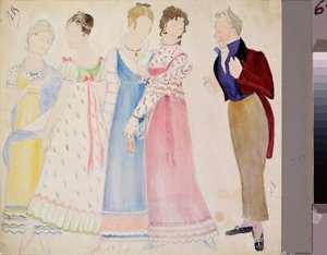 Kostümentwürfe für die Oper Eugen Onegin von P. Tschaikowski