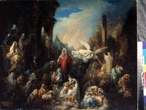 Der Todesengel tötet die erstgeborenen Ägypter von Nikolai Petrovich Lomtev