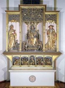 Gruppe von Holzskulpturen, vom Isenheimer Altar, um 1490
