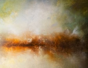 Nebliger goldener Horizont