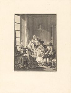 Julie ohnmächtig in einem Sessel von Noël Le Mire after Jean Michel Moreau