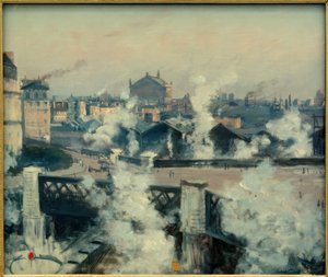 Le Pont de l’Europe et la gare Saint-Lazare von Norbert Goeneutte
