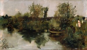 Idyllische Flusslandschaft von Norbert Goeneutte