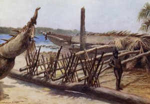 Alte Kriegskanus, nahe Malekula, Neue Hebriden