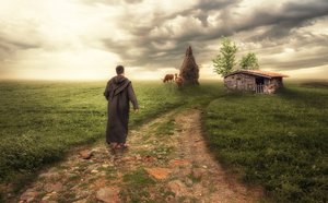 Ländlicher Pfad Wanderer
